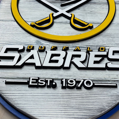 Buffalo Sabres Wood Shield – Hockey Wall Art – Handmade Fan Decor