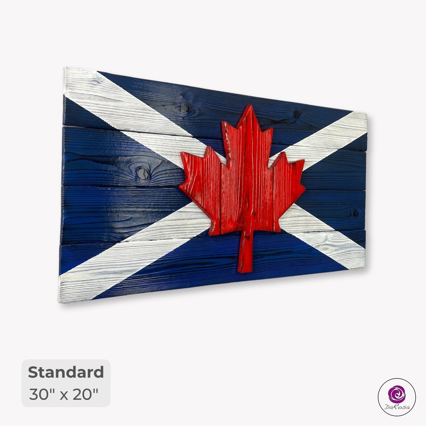 Scottish & Canadian Wood Flag – Burnt Cedar, Dual Flag Design