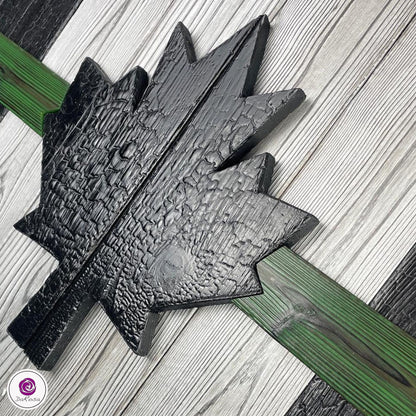 Military Style Canadian Wood Flag – Burnt Cedar, Rustic Decor