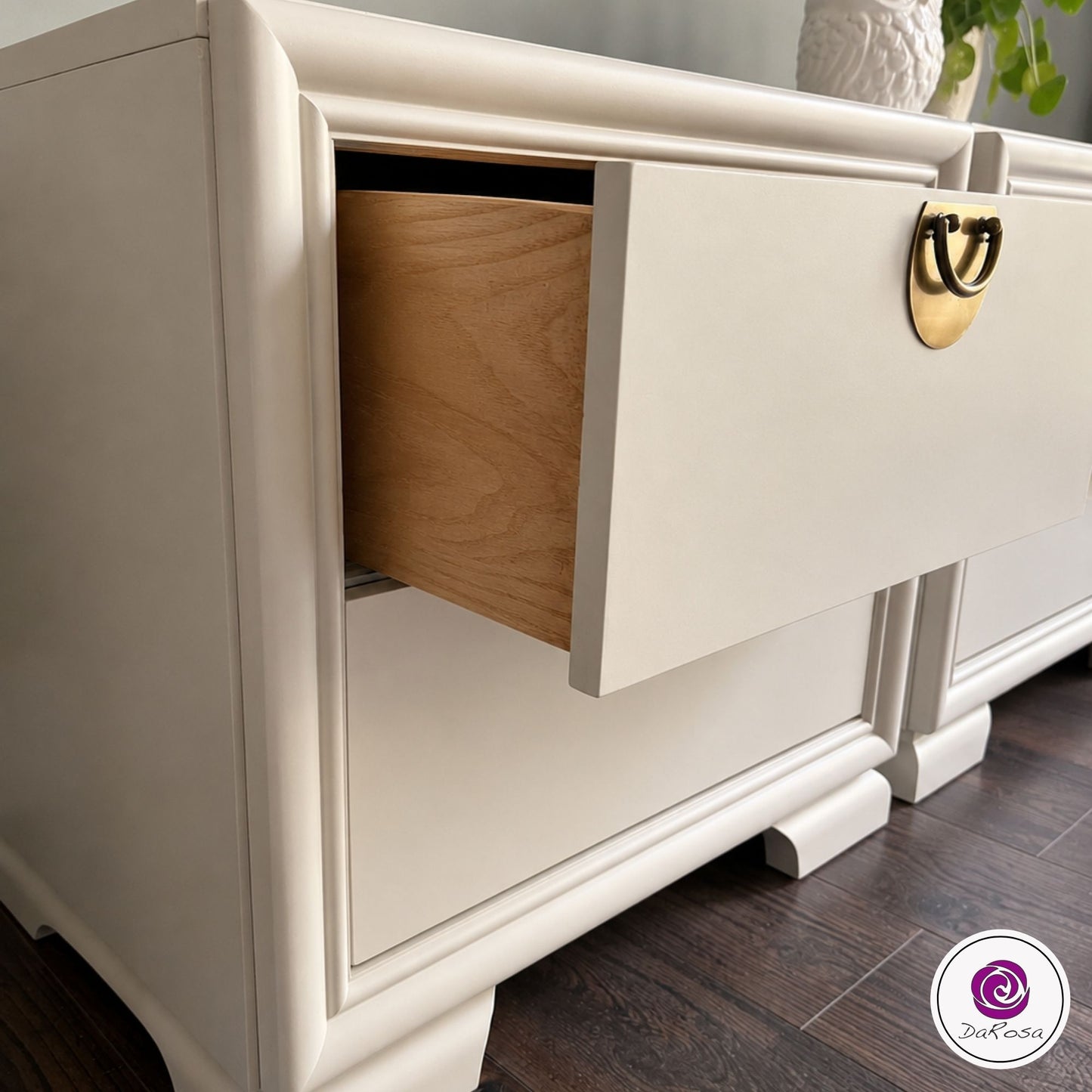 Refinished Beige Nightstands Set of 2