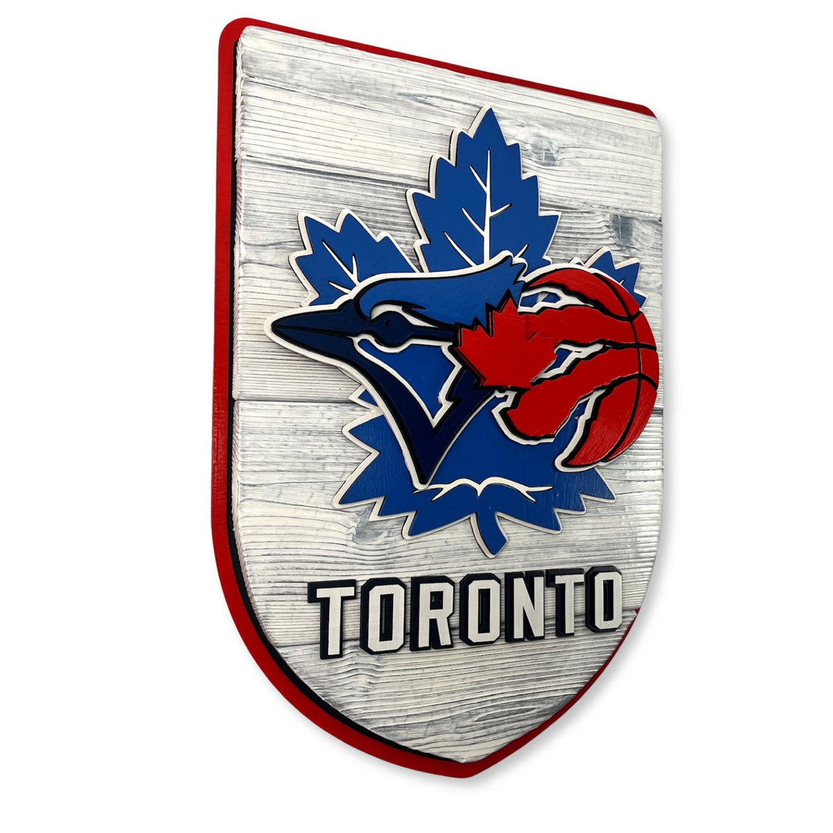 Toronto Sports Wood Shield – Blue Jays Raptors Maple Leafs Wall Art