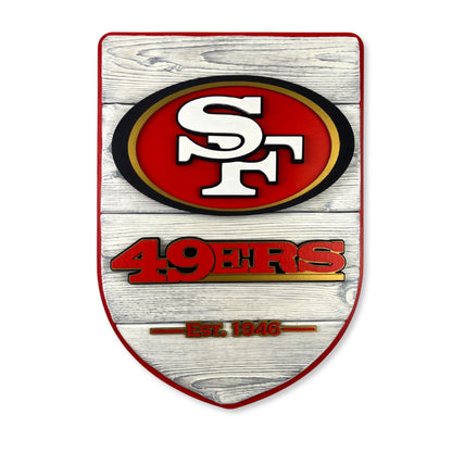 San Francisco 49ers wood shield football wall art handmade fan decor