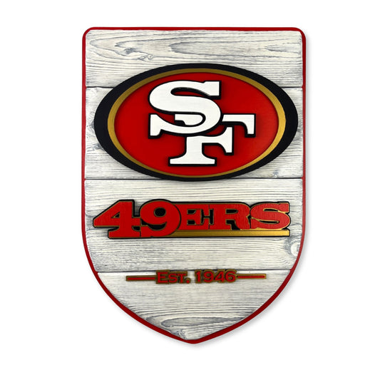 San Francisco 49ers wood shield football wall art handmade fan decor