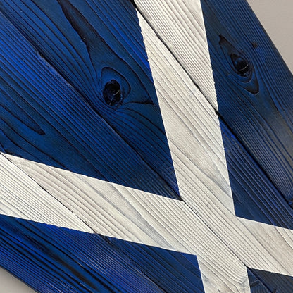 Scotland Wood Flag – Handmade Burnt Cedar Wall Decor