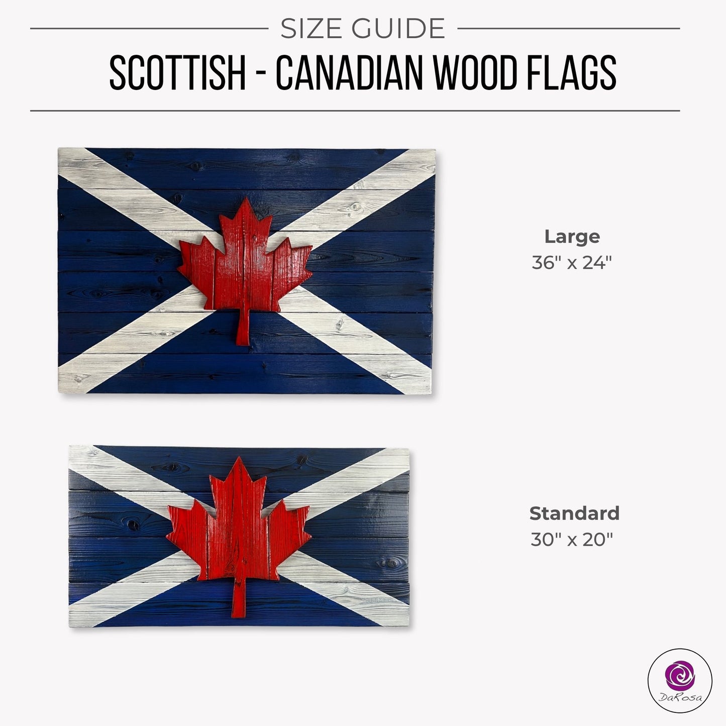 Scottish & Canadian Wood Flag – Burnt Cedar, Dual Flag Design