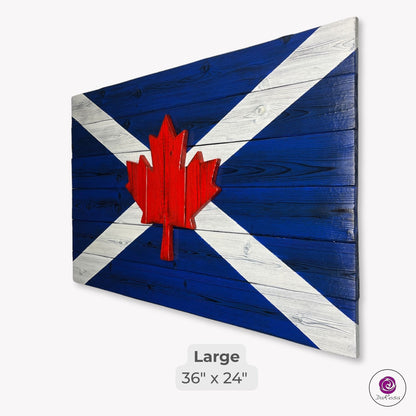 Scottish & Canadian Wood Flag – Burnt Cedar, Dual Flag Design