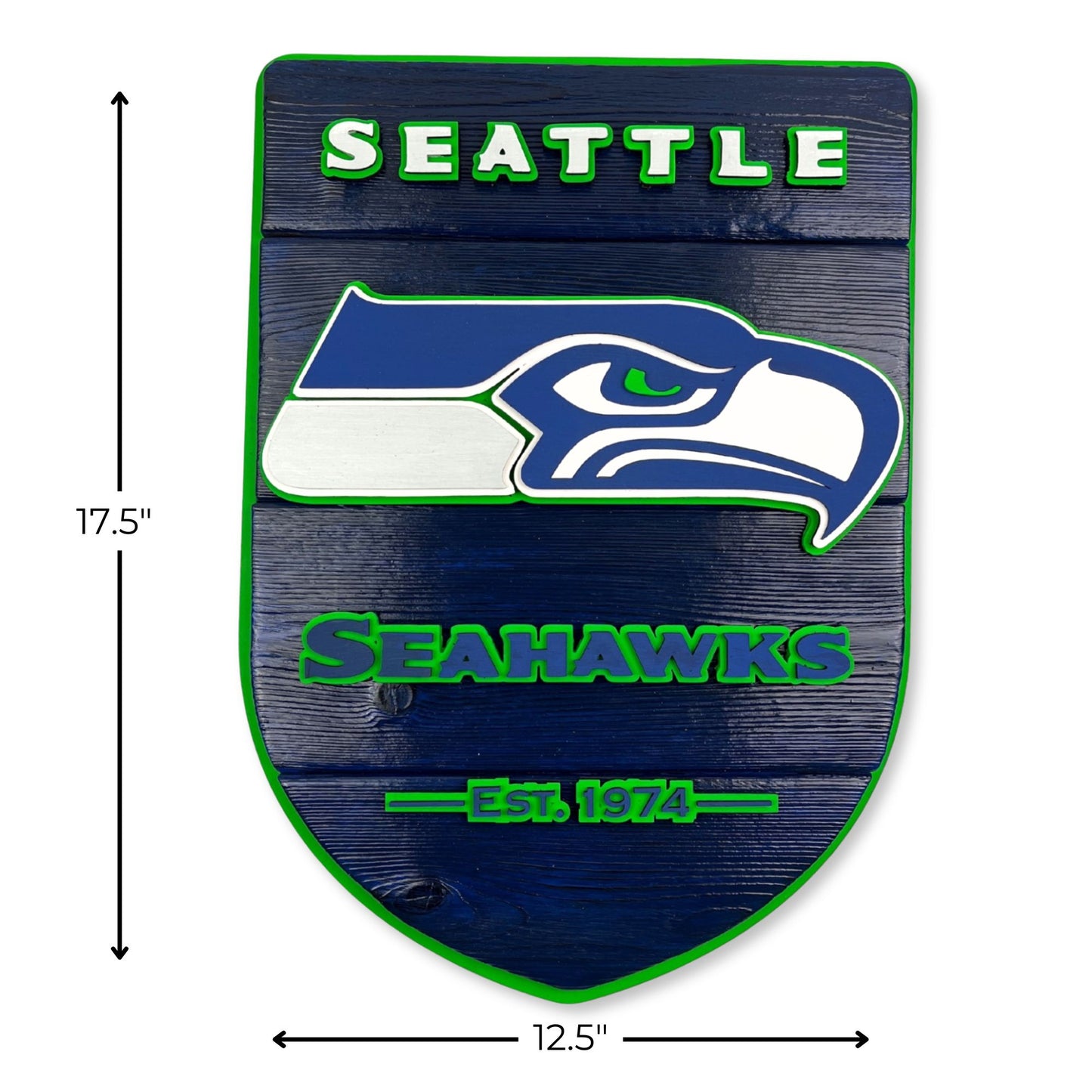 Seattle Seahawks Wood Shield – Football Wall Art – Handmade Fan Decor