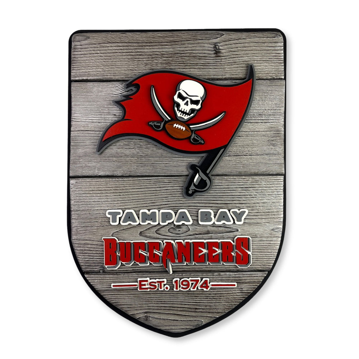 Tampa Bay Buccaneers shield sign on white background