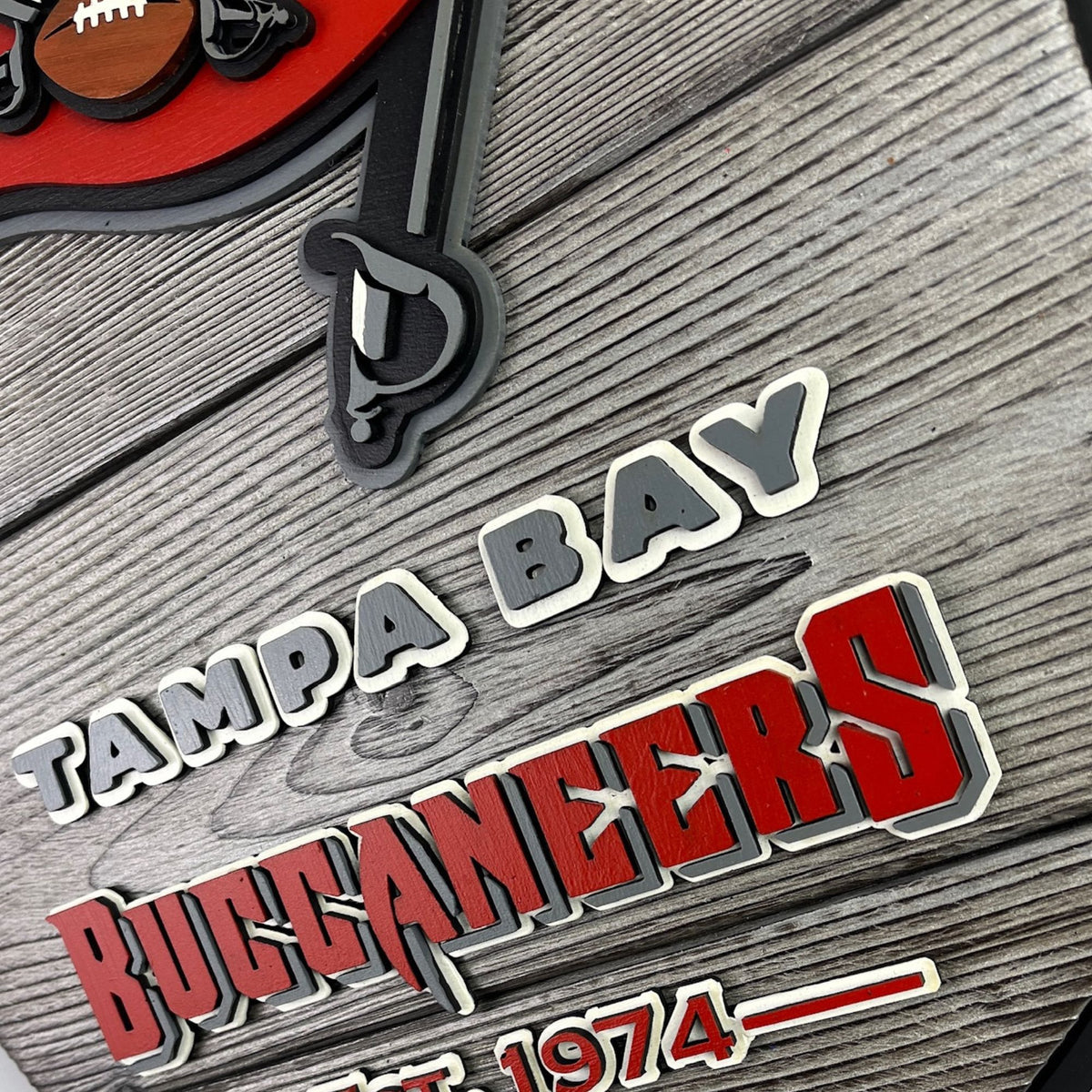 Tampa Bay Buccaneers Wood Shield – Wall Art – Handmade Fan Decor