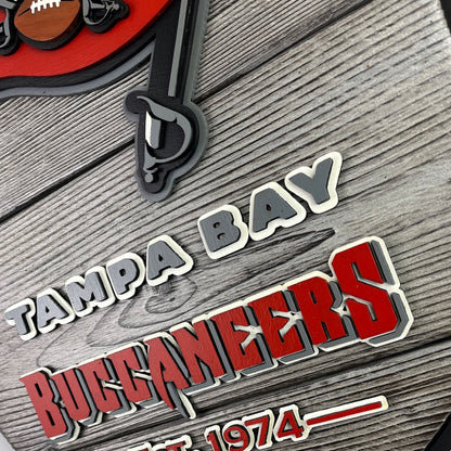 Tampa Bay Buccaneers Wood Shield – Wall Art – Handmade Fan Decor