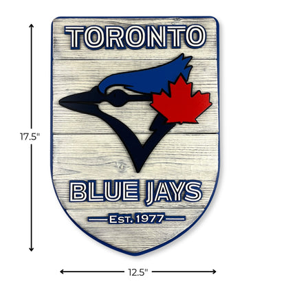 Toronto Blue Jays Wood Sign – Wall Art – Handmade Fan Decor Shield