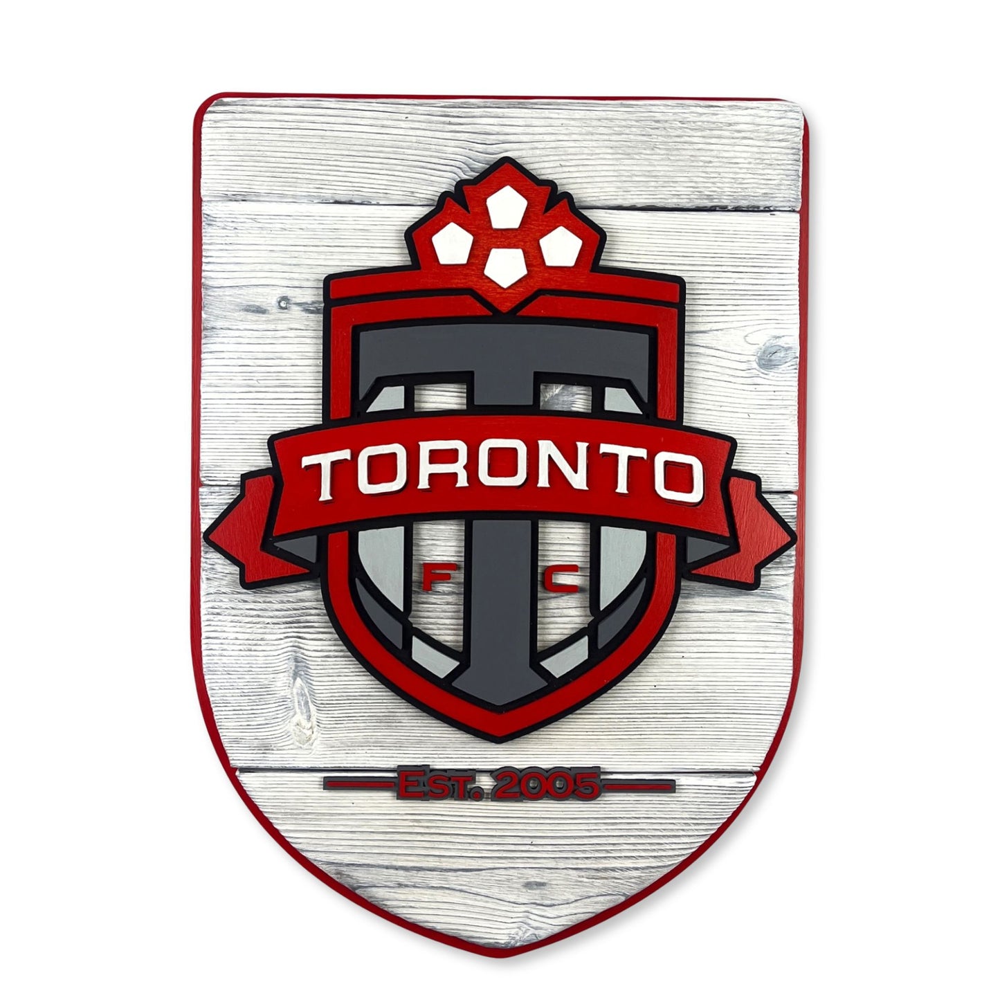 Toronto FC wood shield soccer wall art handmade fan gift