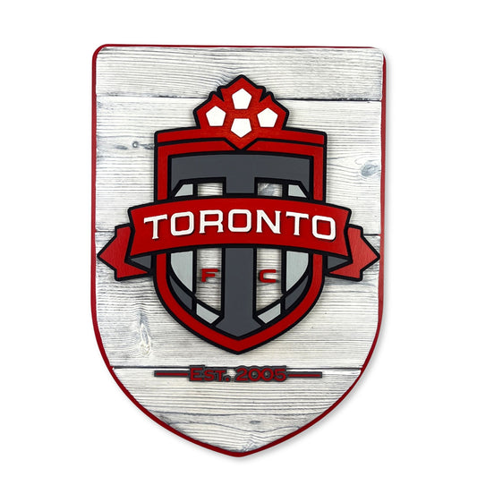 Toronto FC wood shield soccer wall art handmade fan gift