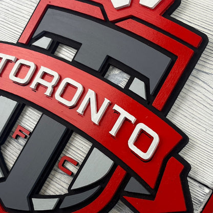 Toronto FC Wood Shield – Soccer Wall Art – Handmade Fan Gift