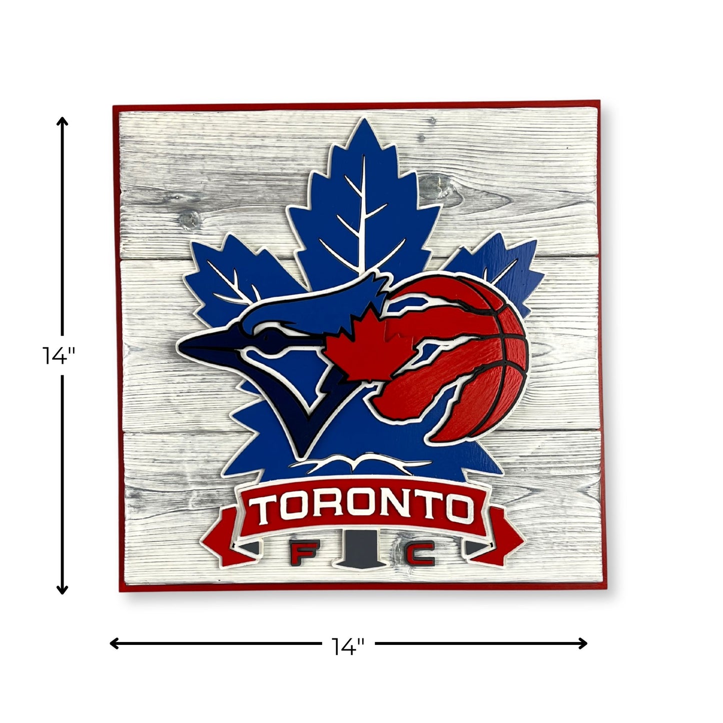 Toronto Sports Wood Sign – Blue Jays Raptors Maple Leafs TFC Wall Art Shield